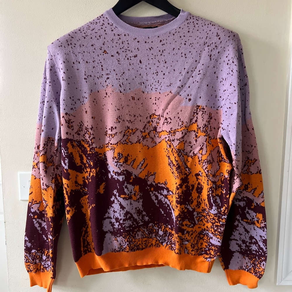 ASOS cotton mauve and orange pullover